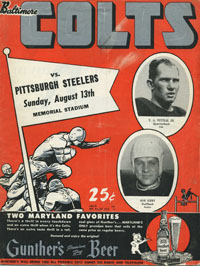 1950 Colts-Steelers Program